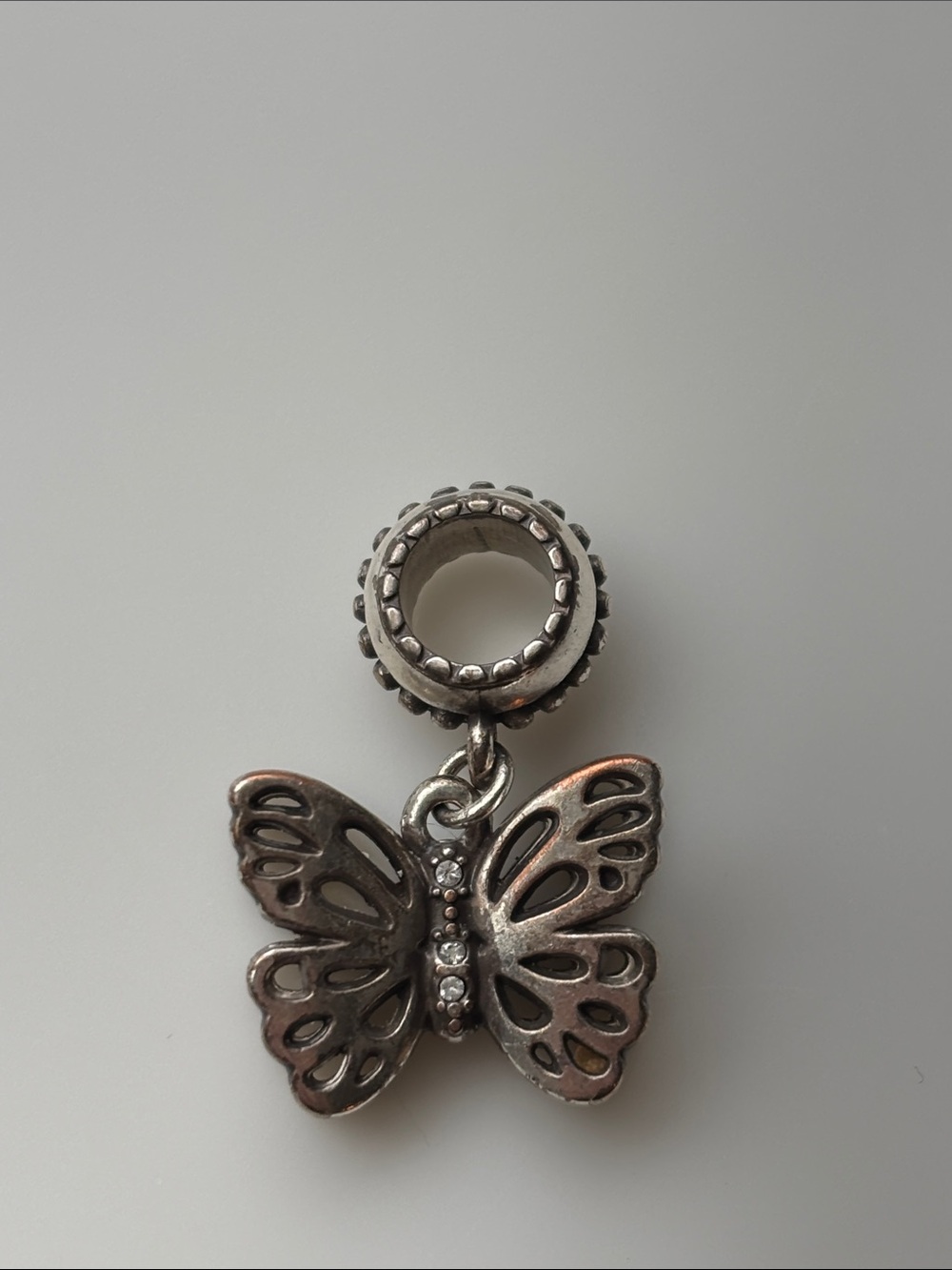 Brighton Silver Butterfly Charm with Clear Accents